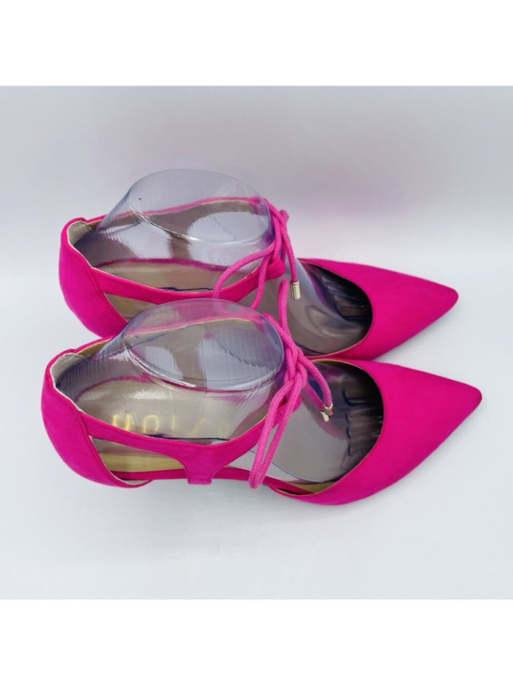 Unisa Shoes Womens Size 8.5 M Pink Faux Suede Stilleto High Heels Lace Up Pumps - Picture 3 of 11